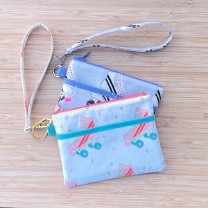 Carteira de cartão com bolso frontal | Chaveiro | Bolsa com zíper | Estampas peculiares