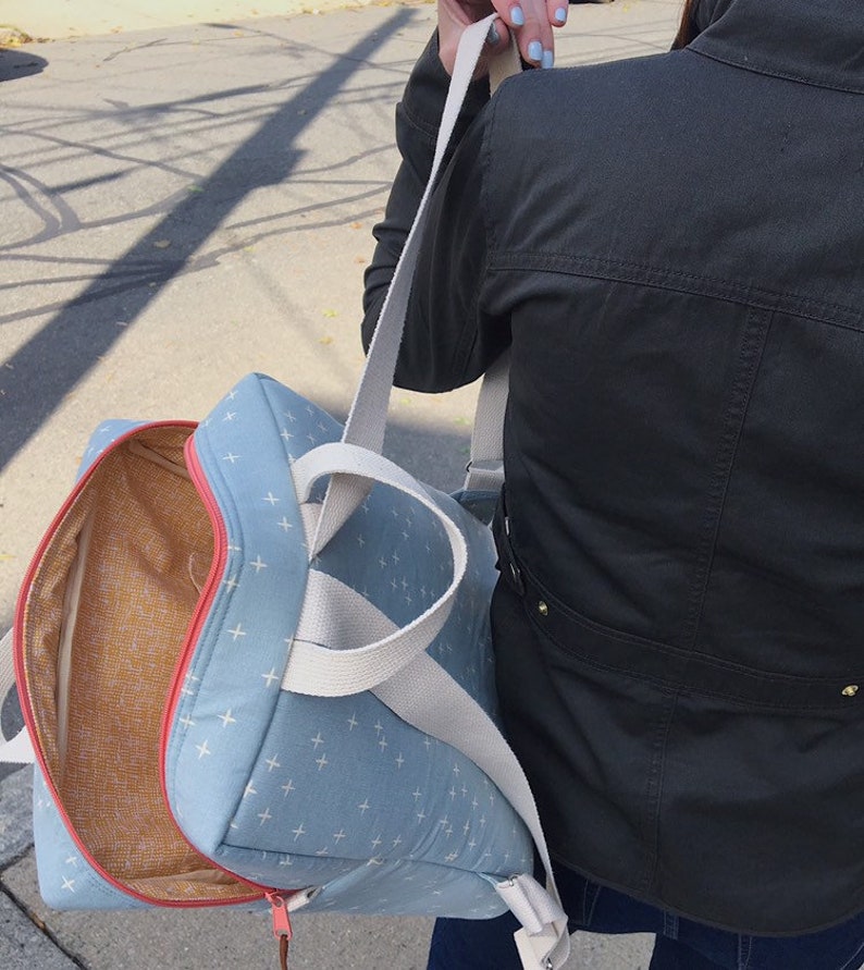 Canvas Structured Backpack Light Blue