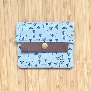 Minimalistische Geldbörse | Leinen Canvas | Jeansblau
