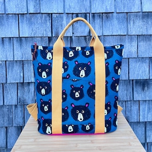 Mochila de lona con forma de espino cerval y formas de confeti