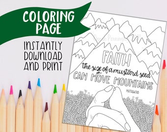 Bible Verse Coloring Page | Mustard Seed Faith Printable | Matthew 17: ...