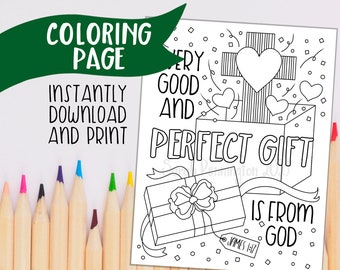 Bible Verse Coloring Page: Christian Jesus Illustration (Digital Download)