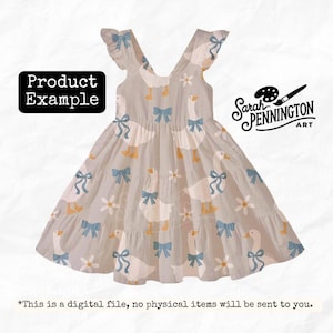 Vintage modèle sans couture oie : coquette oies papier numérique (12 x 12 PNG) image 2