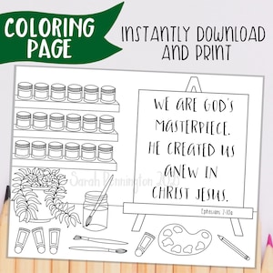 God&#39;s Masterpiece Coloring Page: Christian  Art Activity (Printable Download)