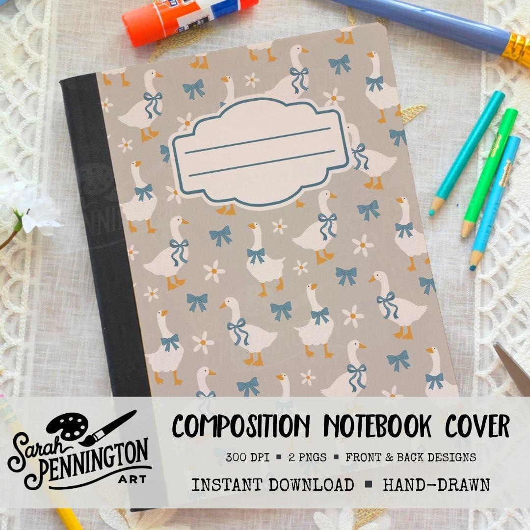 Notebook Goose Coquette Goose Notebook Cover Decal – Composition Book Sticker Vintage ...