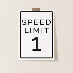Snelheidslimietbord, bewerkbare sjabloon, snelle, afdrukbare plaatskaarten, snelheidslimiet 1, feestextra's, tafelnummers, eerste verjaardag, LP21b