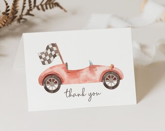 Racing Thank You Card Editable Template Vintage Race Car | Etsy