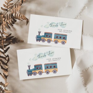 Chugga Chugga Two Two Thank You Labels, Editable Template, Thank Choo Tags, Toy Train Party Thanks, Steam Locomotive, LP39-003g