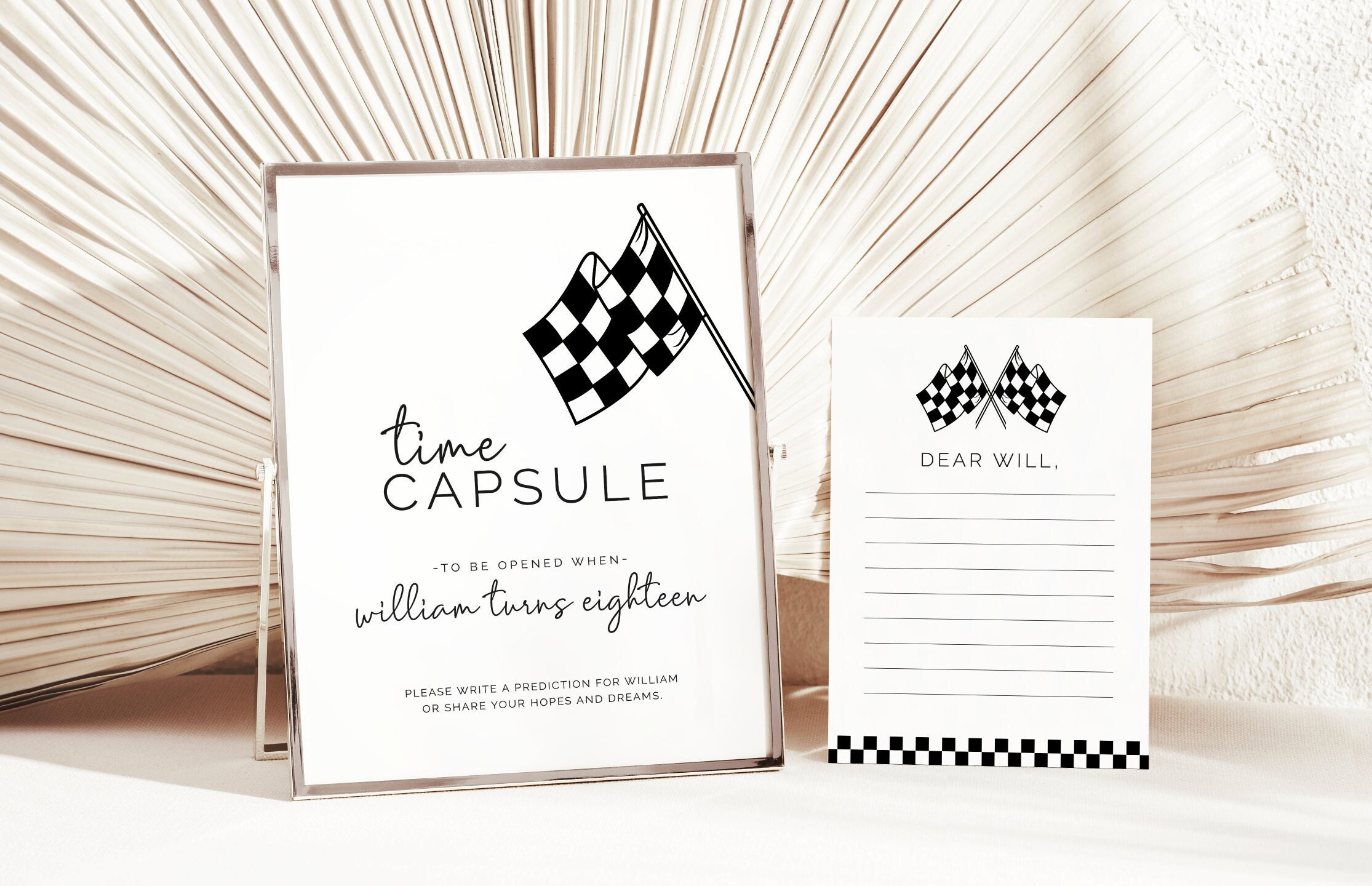 Car Racing Timezone Card Racing Time Capsule Sign, Time Capsule Cards, Editable Template ...