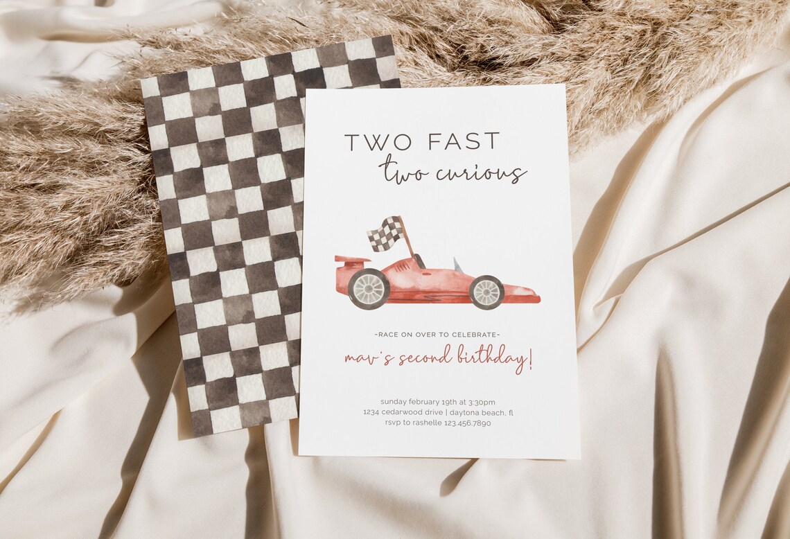 Two Fast Two Curious Birthday Invitation Editable Template - Etsy - Two Fast Two Curious Birthday Invitation