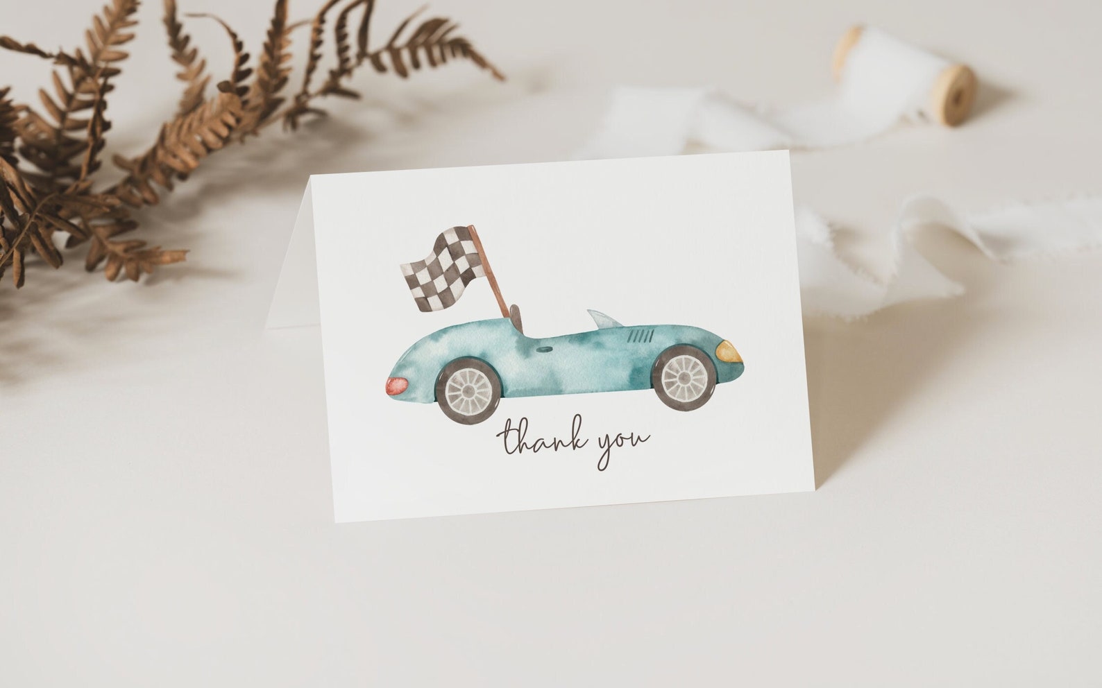 Thank You Racers Racing Thank You Card Editable Template Vintage Race Car | Etsy