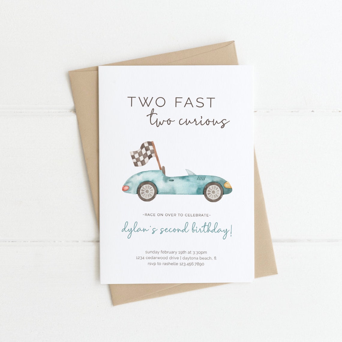 Two Fast Birthday Invitation Template Free
