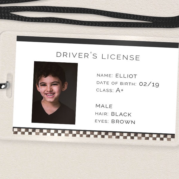 Driver's License Card, Editable Template, Printable ID Badge, Racing Driver License for Birthday, Two Fast Birthday, Race Car, Boy LP21-01