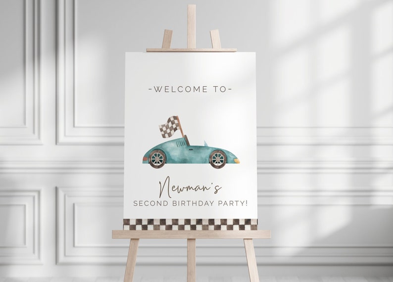 Two Fast Two Curious Welcome Sign Editable Template Racing - Etsy