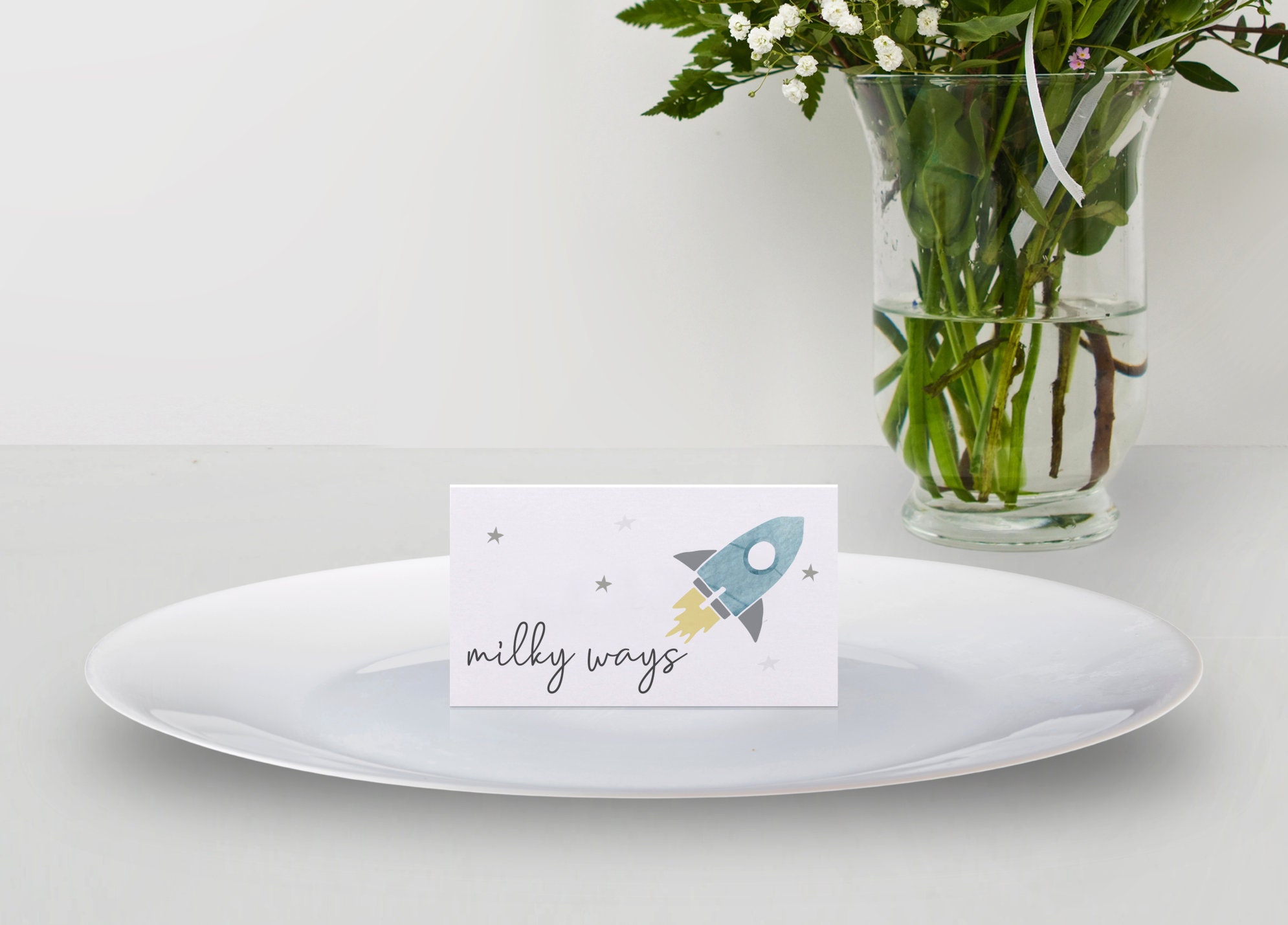 Two the Moon Food Tent Labels Editable Template Blue Rocket - Etsy