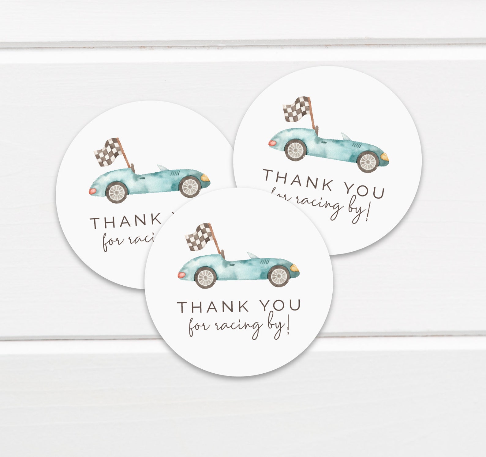 Racing Thank You Tags Editable Template Blue Race Car Thank | Etsy