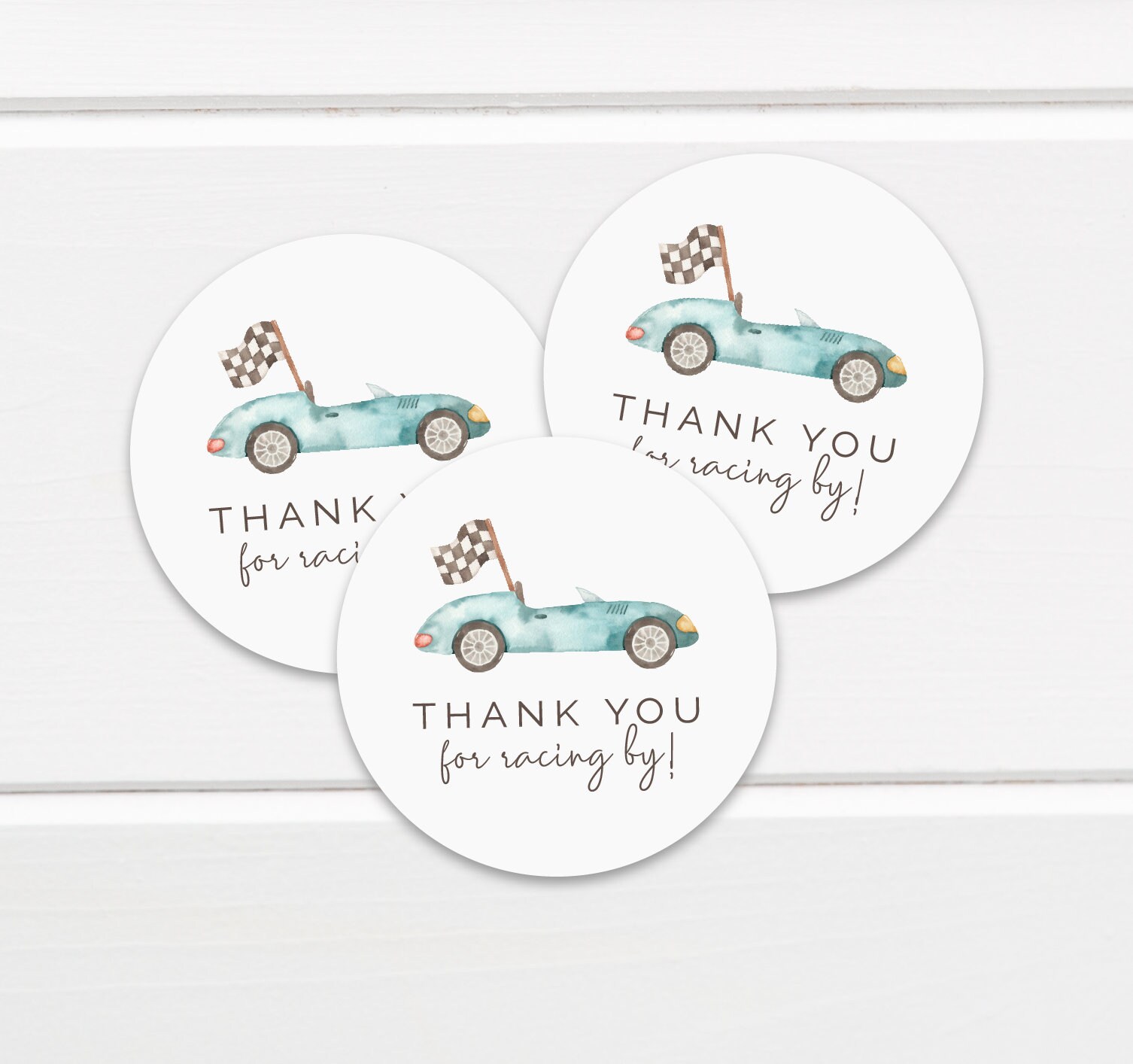 Racing Thank You Tags Editable Template Blue Race Car Thank | Etsy