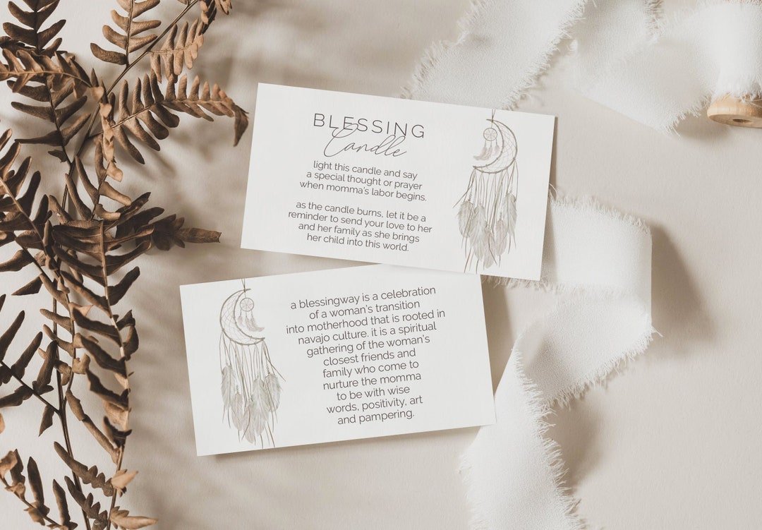 Blessingway Candle Labels Editable Template Blessing Way Etsy