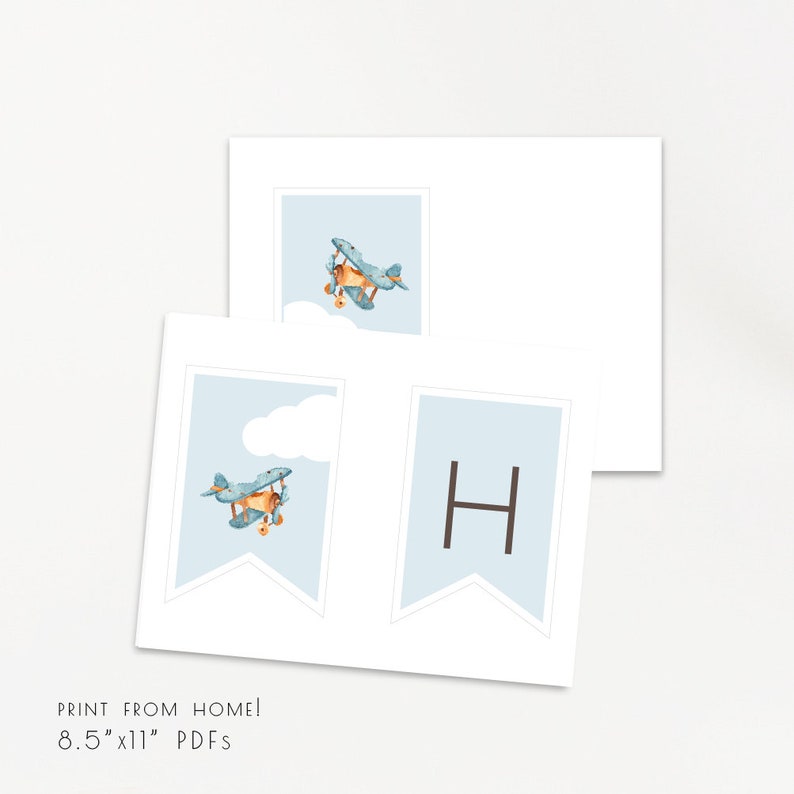 Airplane Birthday Banner Editable Template Happy Birthday - Etsy