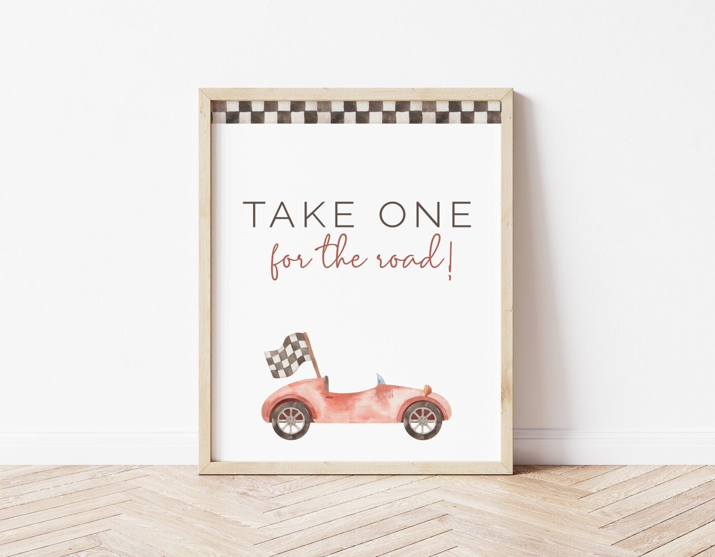Race Car Favor Sign, Editable Template, Racing Favor Table Sign, Two Fast Two Curious, Growing Two Fast, Red vintage race car LP21-007w