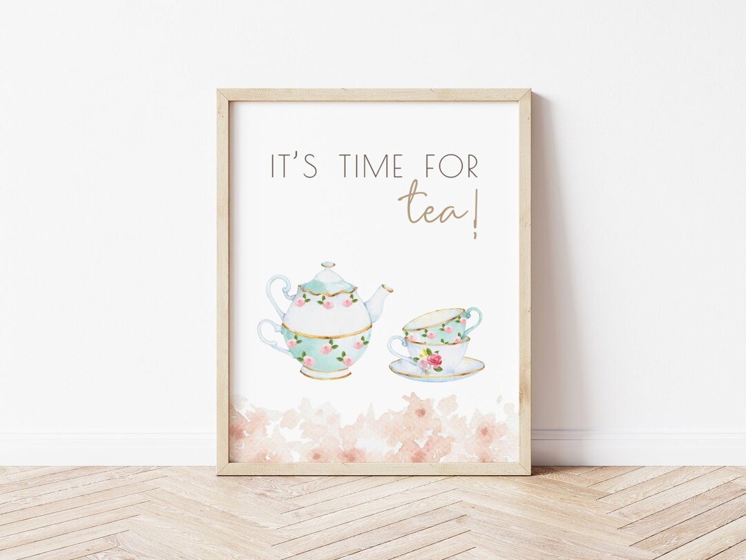 Time For Tea Sign Par-tea Sign, It's Time for Tea, Editable Template, Second Birthday ...