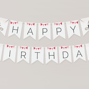 Girl Magic Show Happy Birthday Banner, Editable Template, Happy Birthday Garland, Pink Magic Tricks, Party Extras, Magician LP18-002d