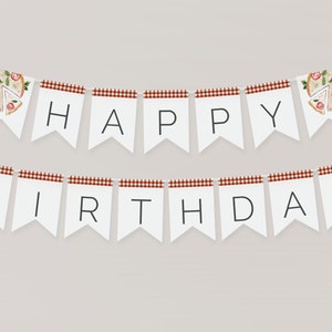 Pizza Party Banner, Editable Template, Happy Birthday Garland, Italian Pizza, Birthday Decorations, Party Extras, LP45-001d