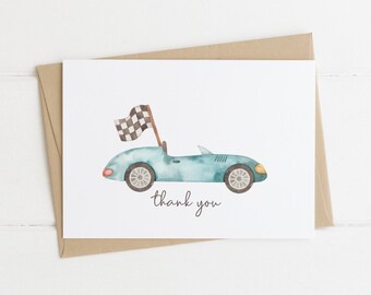 Racing Thank You Card Editable Template Vintage Race Car | Etsy