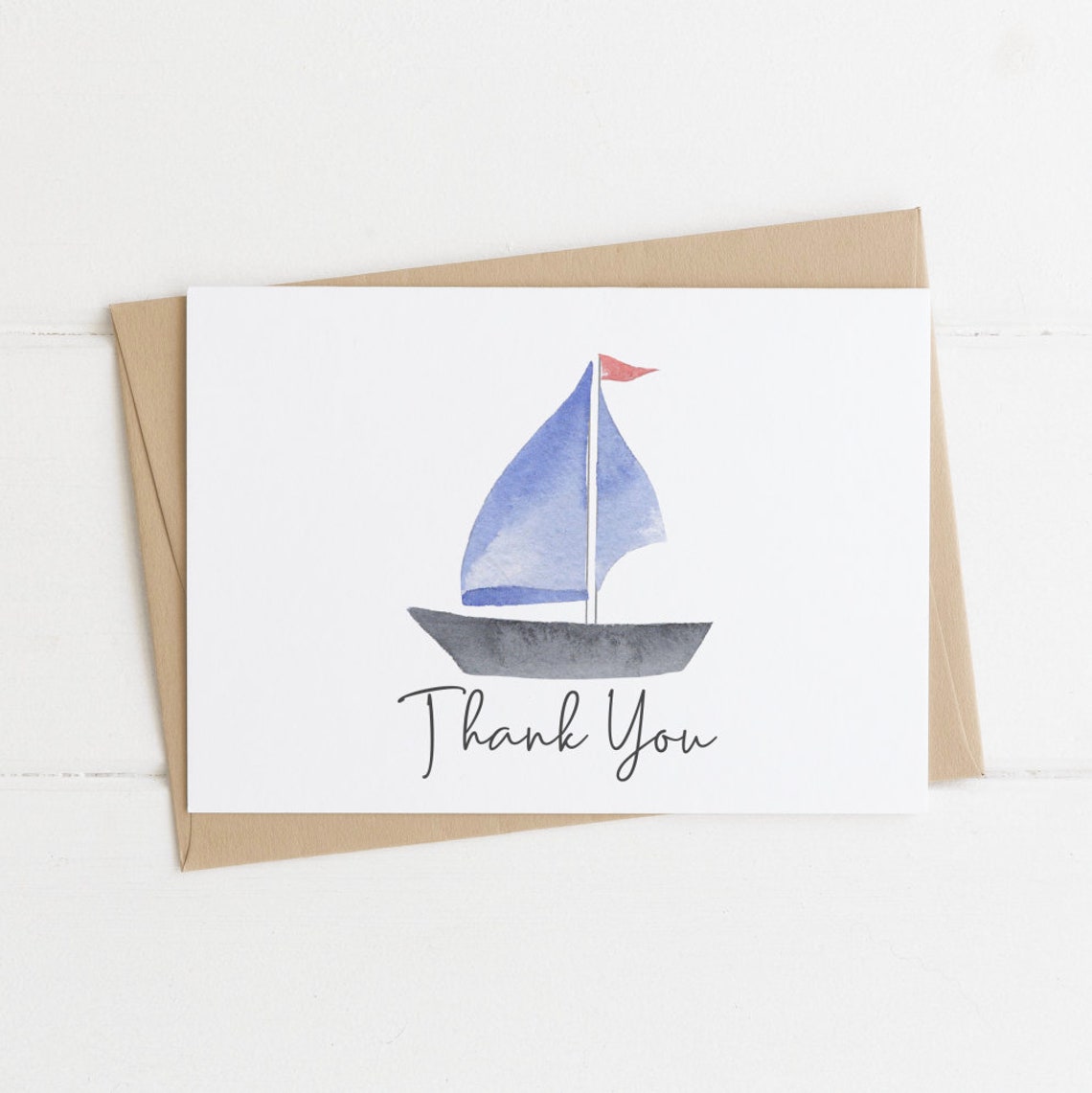 Sail Boat Thank You Card Editable Template Thanks for Etsy