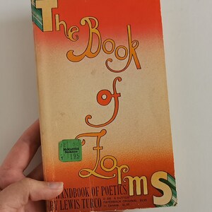 Vintage The Book of Forms Poetics Handbook by Lewis Turco 1968 First Edition, Paperback Poetry Reference Text Verse Composition