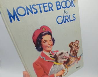 Vintage 1940s Monster Book for Girls, Annual Young Women Fiction Storybook Dean and Co London Publishing,