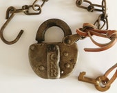 Vintage CNR Padlock with Key, Canadian National Railway Switch Lock Mitchell Brass Key Railroadiana History