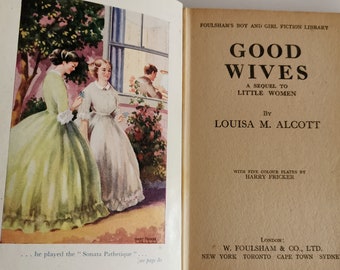 1940er Jahre Good Wives von Louisa May Alcott, Sequel zu Little Women Vintage Book Collectible Red Hardcover Bücherregal Dekor