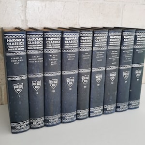 Antique Harvard Classics 1909 Bleu « Five Foot Shelf » PICK ONE Spine Damage Reference Set Complétez votre ensemble De décor de bureau de bibliothèque