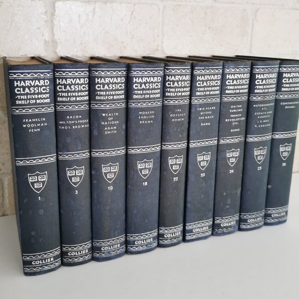 Antique Harvard Classics 1909 Blue "Five Foot Shelf" PICK ONE Spine Damage Reference Set Complete Your Set Library Office Decor