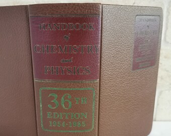 1954 Handbook of Chemistry and Physics 36th Edition, Chemical Rubber Publishing Vintage Reference Tables Compounds Science Guide