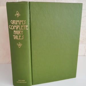 1970s Grimm&#39;s Complete Fairy Tales Book Hardcover Green Vintage Dust Jacket Brothers Grimm Classic Gothic Horror