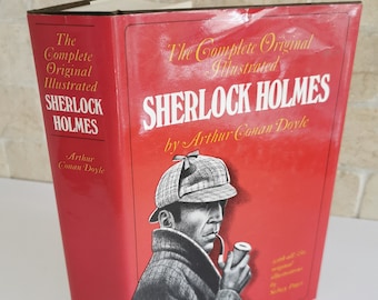 1977 Complete Sherlock Holmes Collection Illustrated Sir Conan Doyle HC Book Classic Mysteries Big Book Shelf Decor