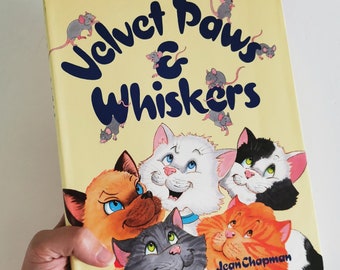 1995 Velvet Paws & Whiskers Hardcover Book, Illustrated Cats Stories Rhymes Nursery Activities Kids Adventure Book