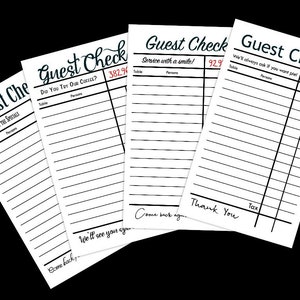 Afdrukbare gastencheques, Junk Journalling Scrapbook Paper Ephemera, Retro Diner Digital Download Journal Card