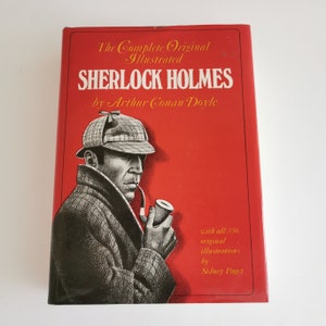 1977 Complete Sherlock Holmes Collection Illustrated Sir Conan Doyle HC Book Classic Mysteries Big Book Shelf Decor image 2