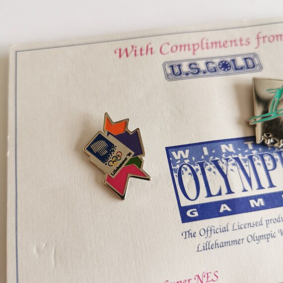 1994 Winter Olympics Game Pins, US Team Ski Jump … - image 2