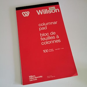 Retro Willson zuilvormig blok 100 vellen 4 kolommen 8,5 x 14 inch gelijnd blok groen Tint ongewenste tijdschriftpapier kortstondige