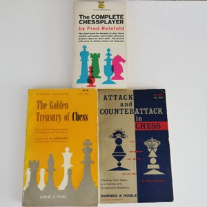 Set of 3 Vintage Chess Paperbacks, MCM Fred Reinfeld Al Horowitz Strategy Games Complete Chessplayer Handbooks Instructions