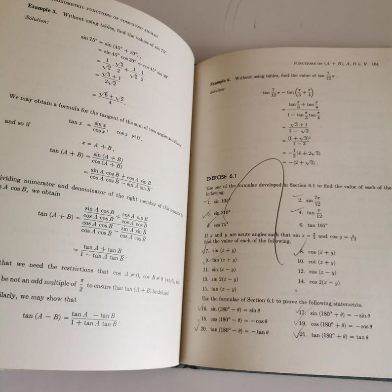 Math Function Books 1960s Functions Relations & Transformations Textbook Vintage Math ...