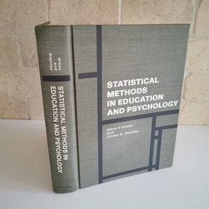 1970 Statistical Methods in Education and Psychology Textbook, Grey Book Vintage Reference Text Book