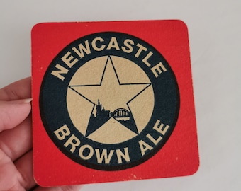 Vintage Newcastle Brown Ale Tartan Beer Coaster Beer Mat 2-Sided Breweriana