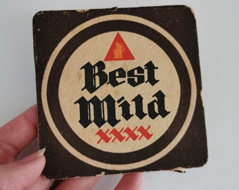 Vintage Best Mild Beer Coaster Toby Light Mat 2-Side Breweriana English Drinks