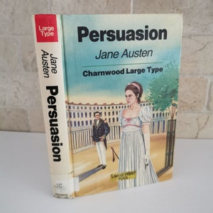 1990 Persuasion Jane Austen Large Print Ex-Library, Vintage Charnwood Classic Romance