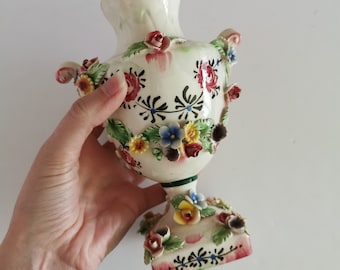 イタリア製のヴィンテージ磁器製花瓶、ディルク・トゥ・マノ像